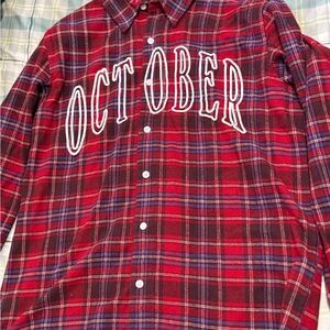 OVO Red Plaid Button Down Shirt